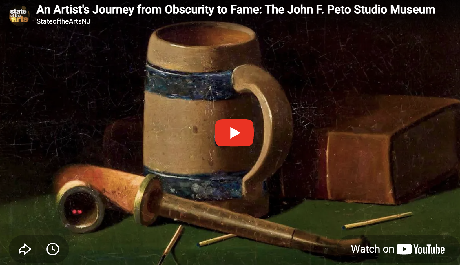 Image of screenshot of video of John F Peto Artist Journey